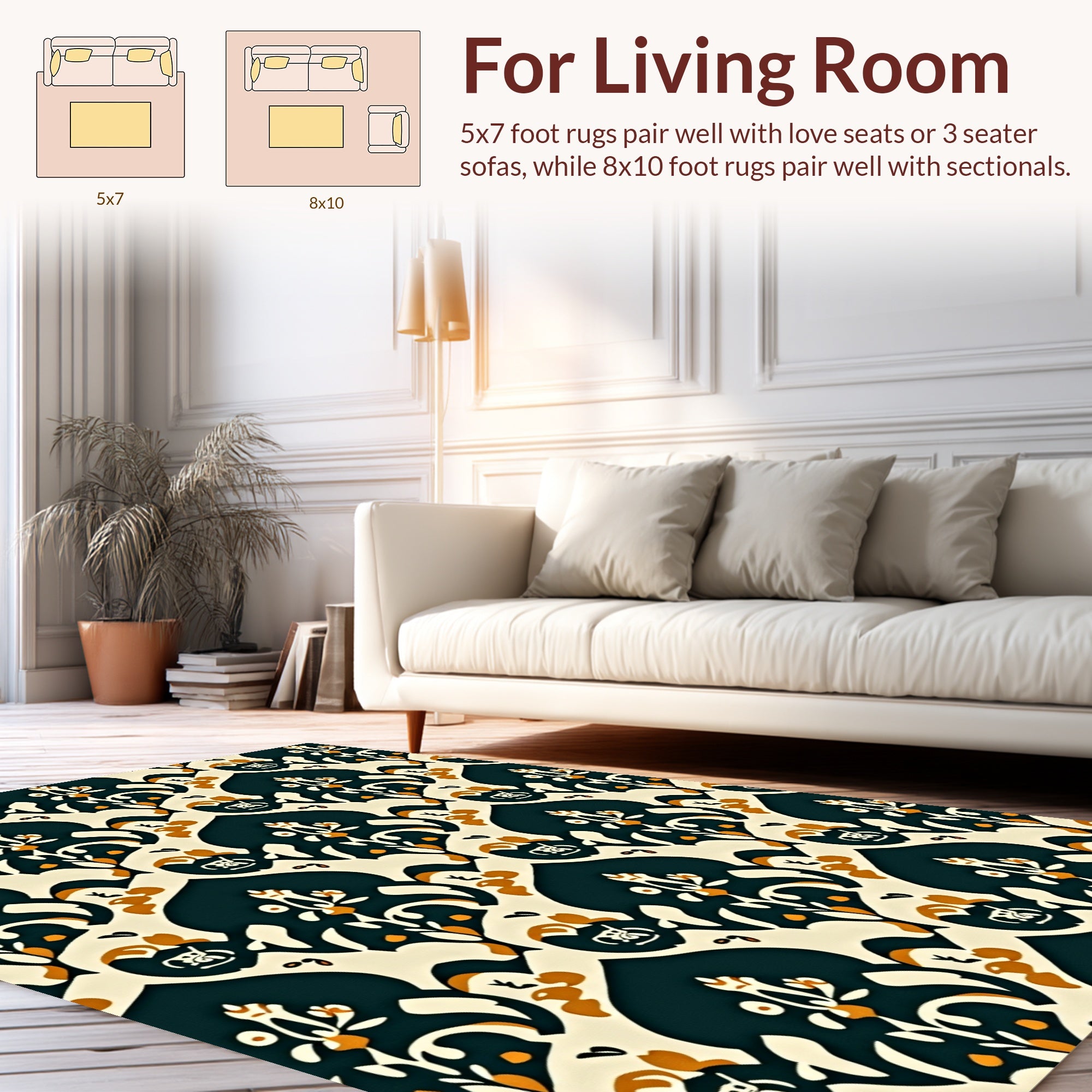 Ornate Floral Arch Pattern Rug
