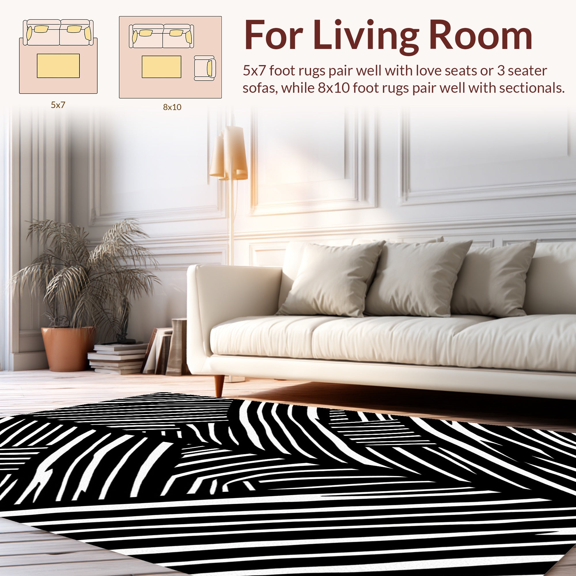 Bold Stripped Geometric Abstract Rug