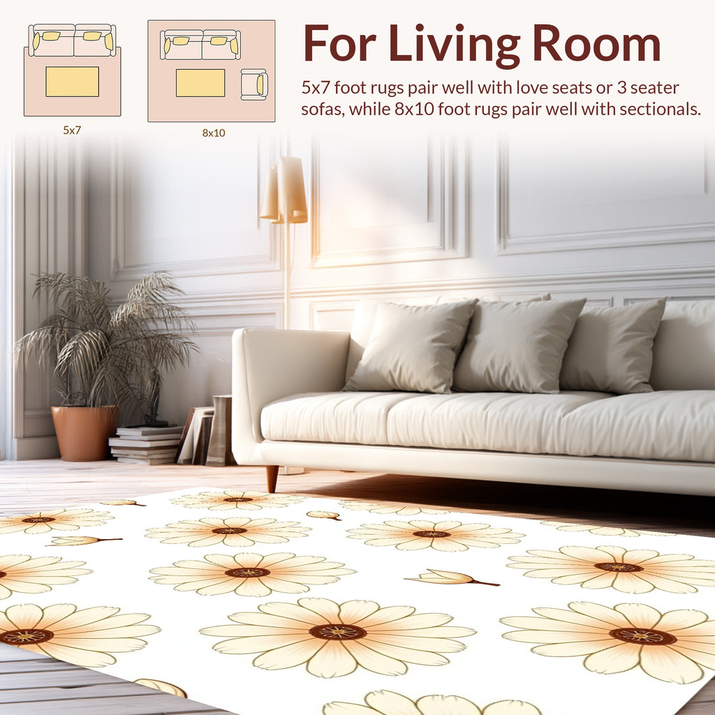 Cream Floral Pattern With Buds Rug