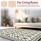 Elegant Black Floral Lattice Pattern Rug