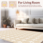 Cream Geometric Abstract Pattern Rug