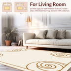 Elegant Cream Swirl Pattern Rug