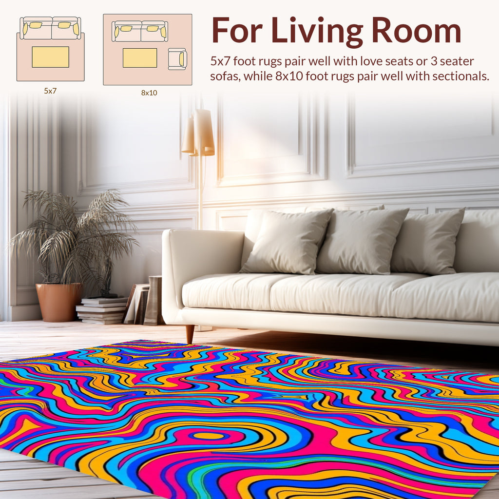 Vibrant Swirl Psychedelic Pattern Rug