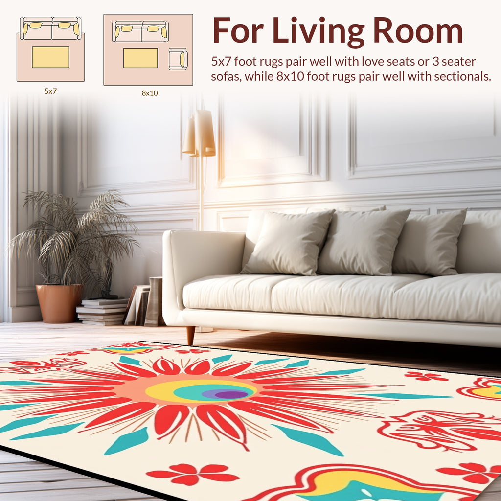 Radiant Floral Jewel Tone Medallion Rug
