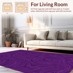 Purple Swirl Abstract Line Art Rug
