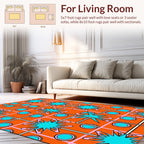 Retro Sunburst Circle Pattern Rug