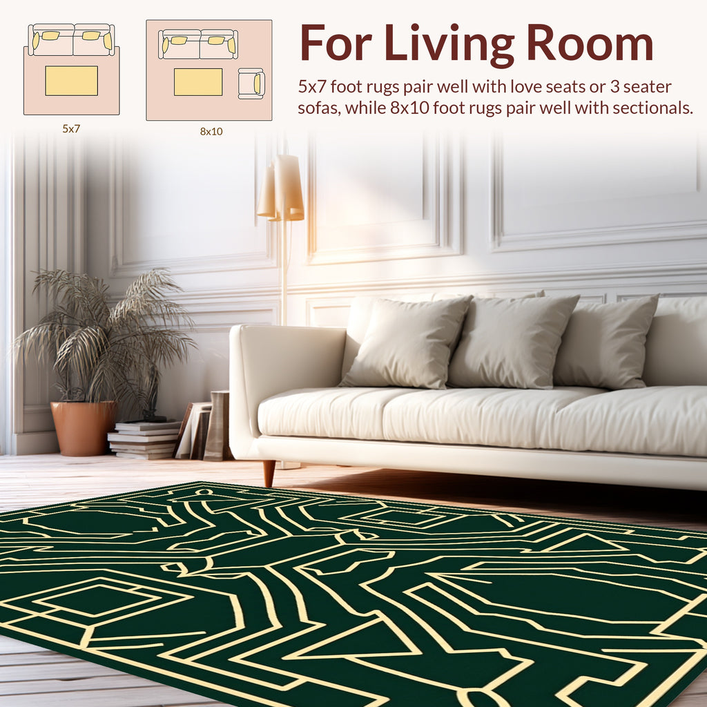 Geometric Deco Pattern Lines Rug