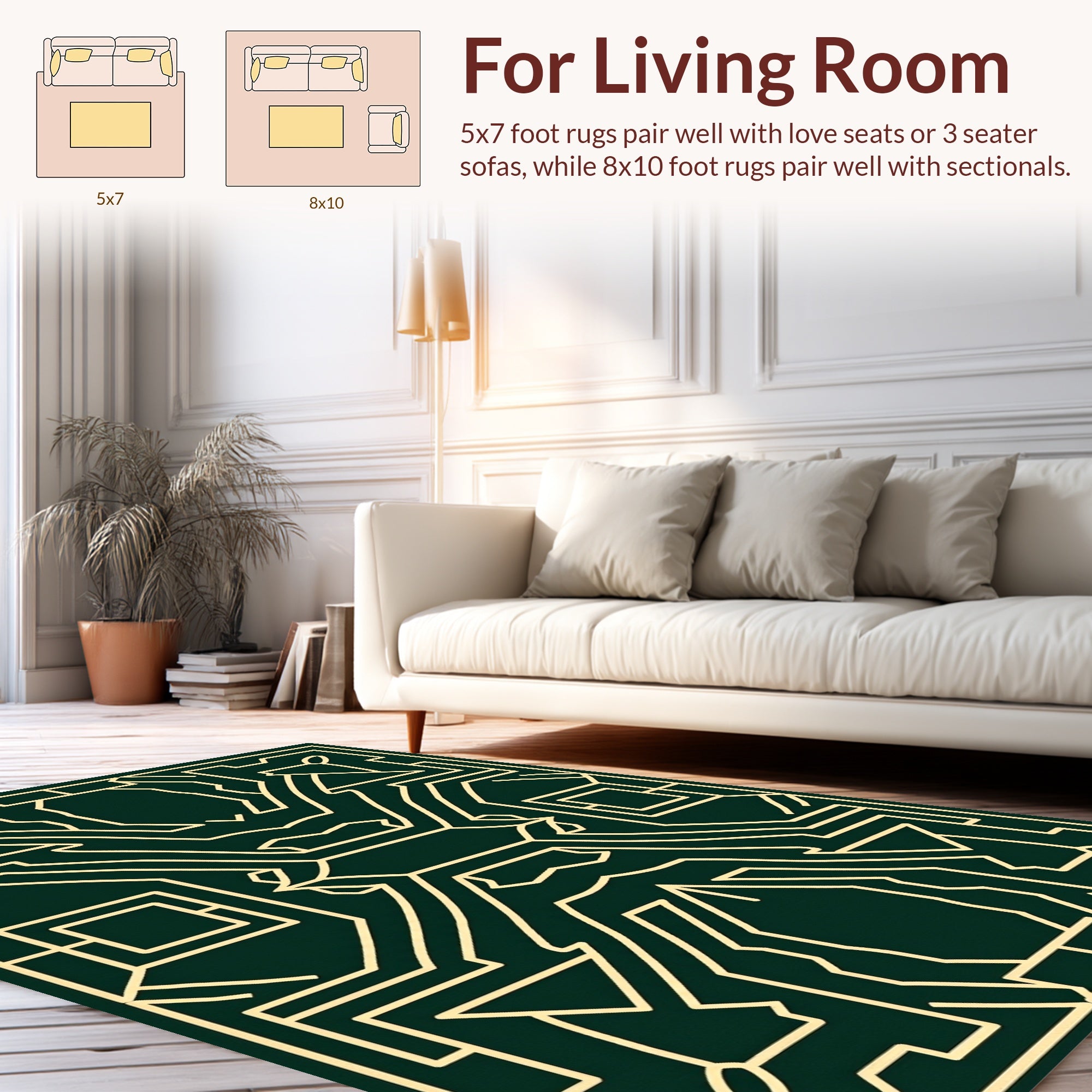 Geometric Deco Pattern Lines Rug