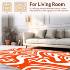 Abstract Orange Swirl Pattern Rug