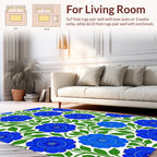 Art Nouveau Blue Floral Vine Rug