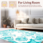 Abstract Aqua Soft Edges Pattern Rug