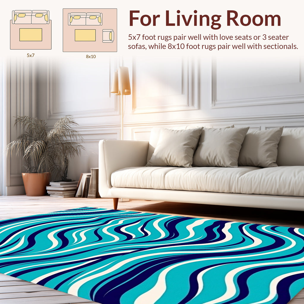 Ocean Wave Pattern Rug