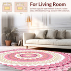 Pink Mandala Inspired Floral Design Rug