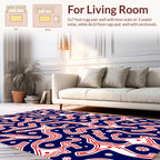 Organic Red White Abstract Pattern Rug