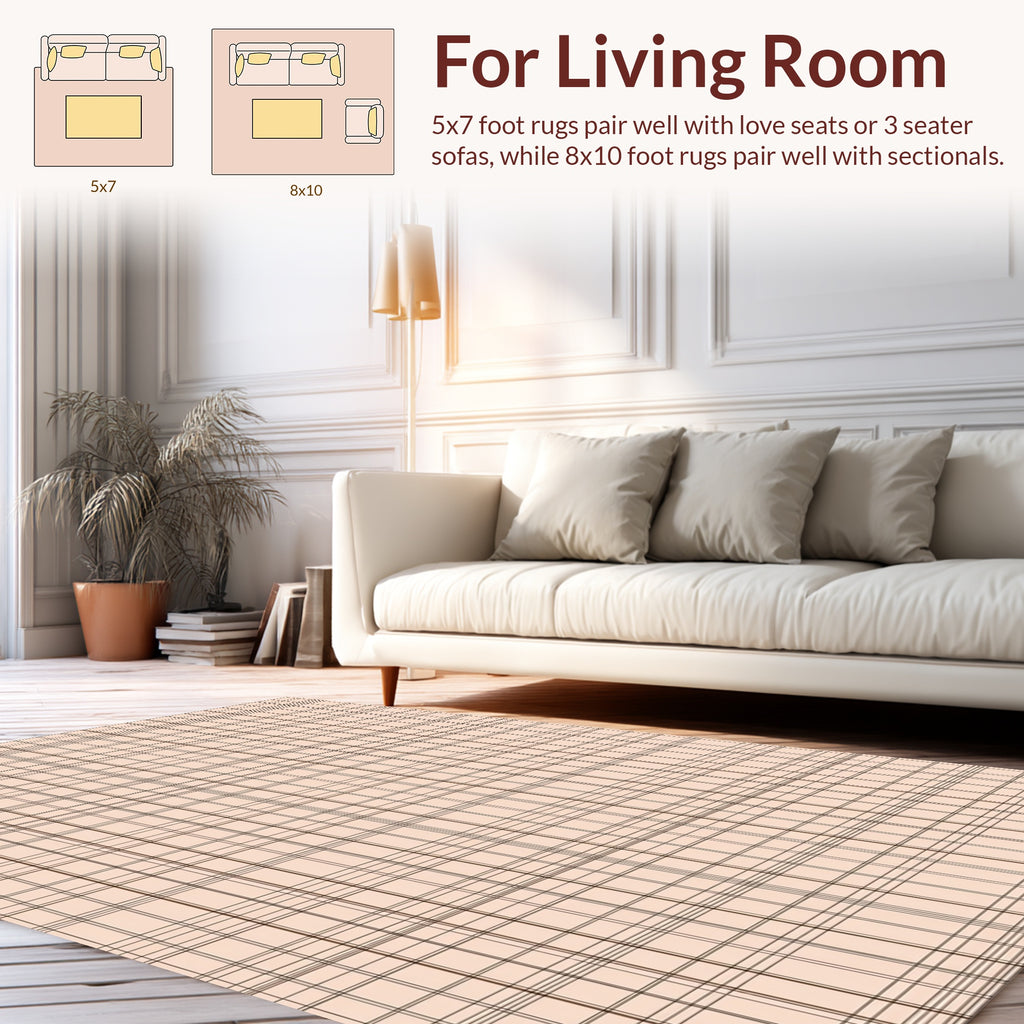 Classic Grid Line Pattern Rug