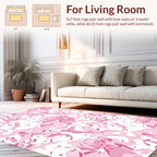 Pink Abstract Organic Flow Pattern Rug
