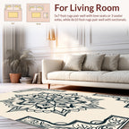 Monochromatic Floral Mandala Pattern Rug