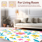 Floral Meadow Bright Blossoms Pattern Rug