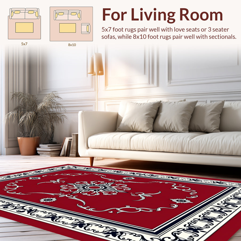 Traditional Floral Intricate Red Rug