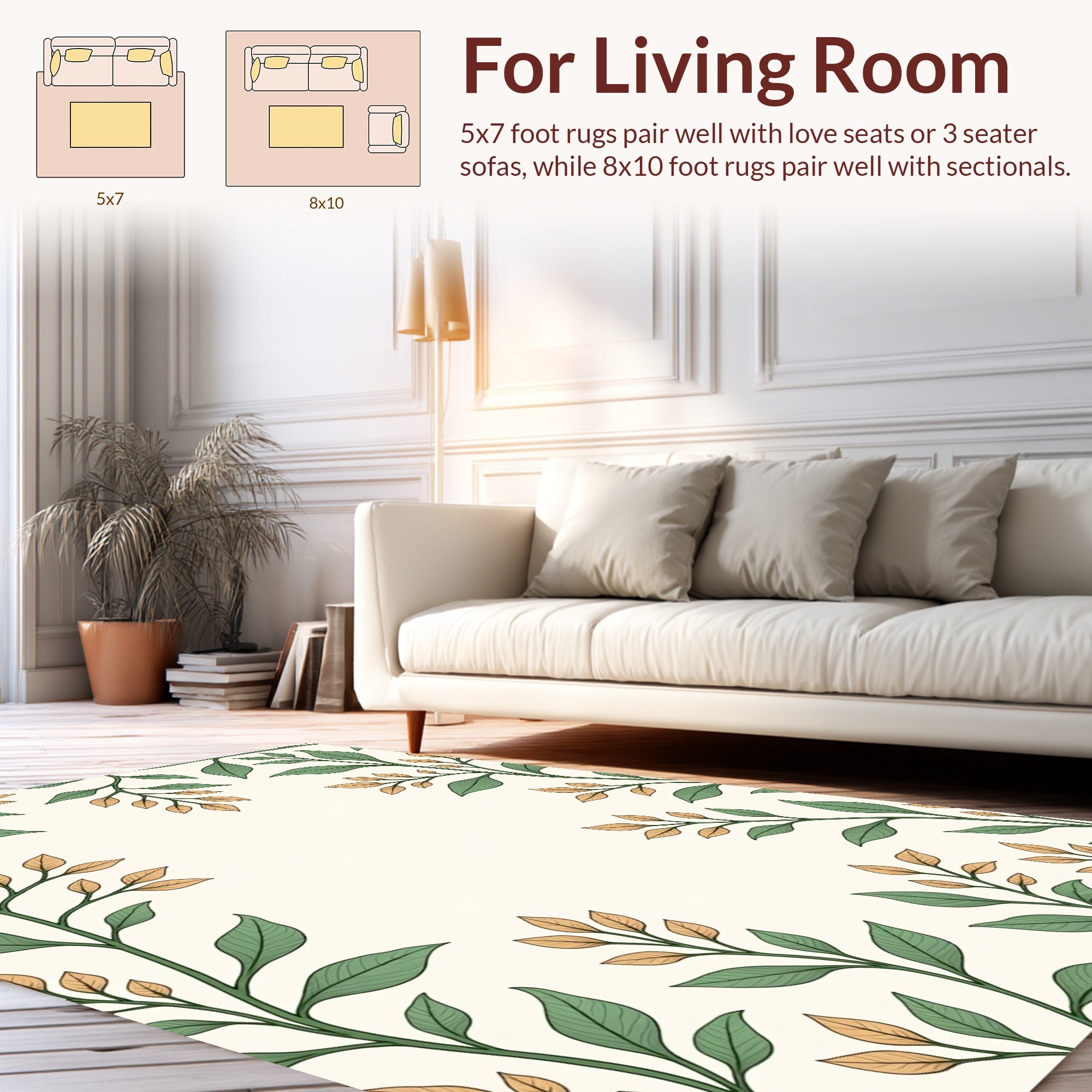 Botanical Vine Floral Pattern Rug