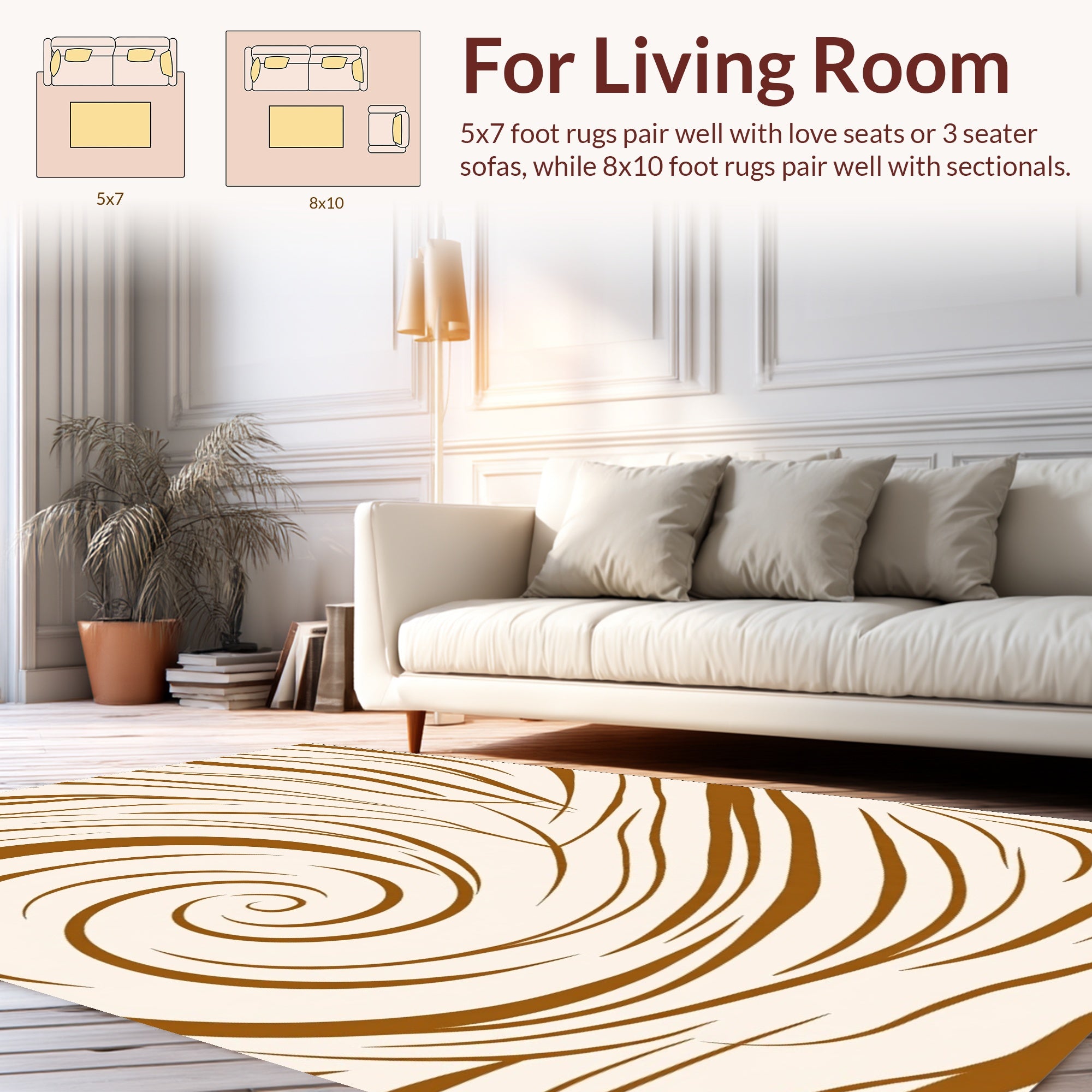 Abstract Swirl Patterned Warm Rug