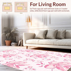 Abstract Pink Watercolor Flower Pattern Rug