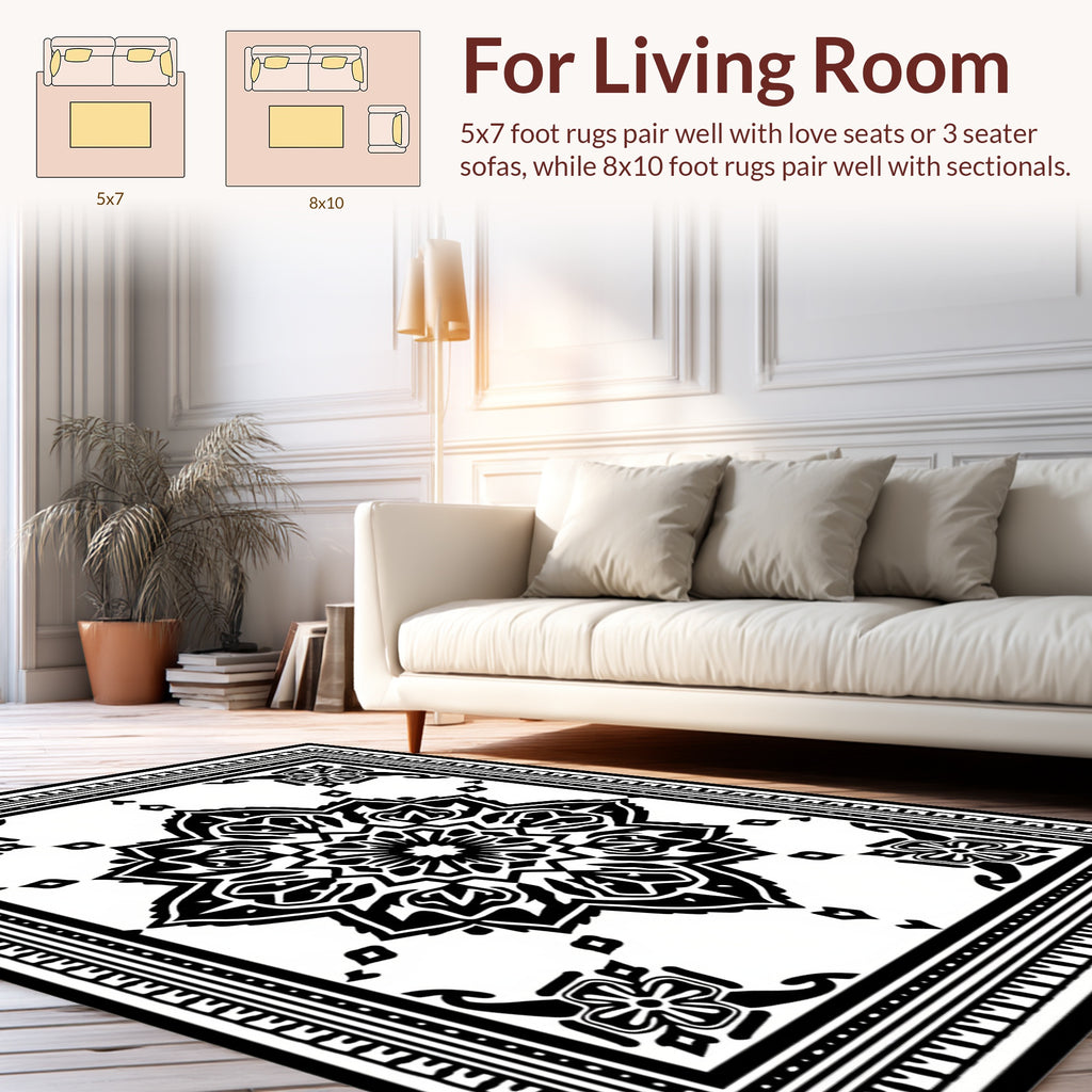 Intricate Geometric Mandala Pattern Rug