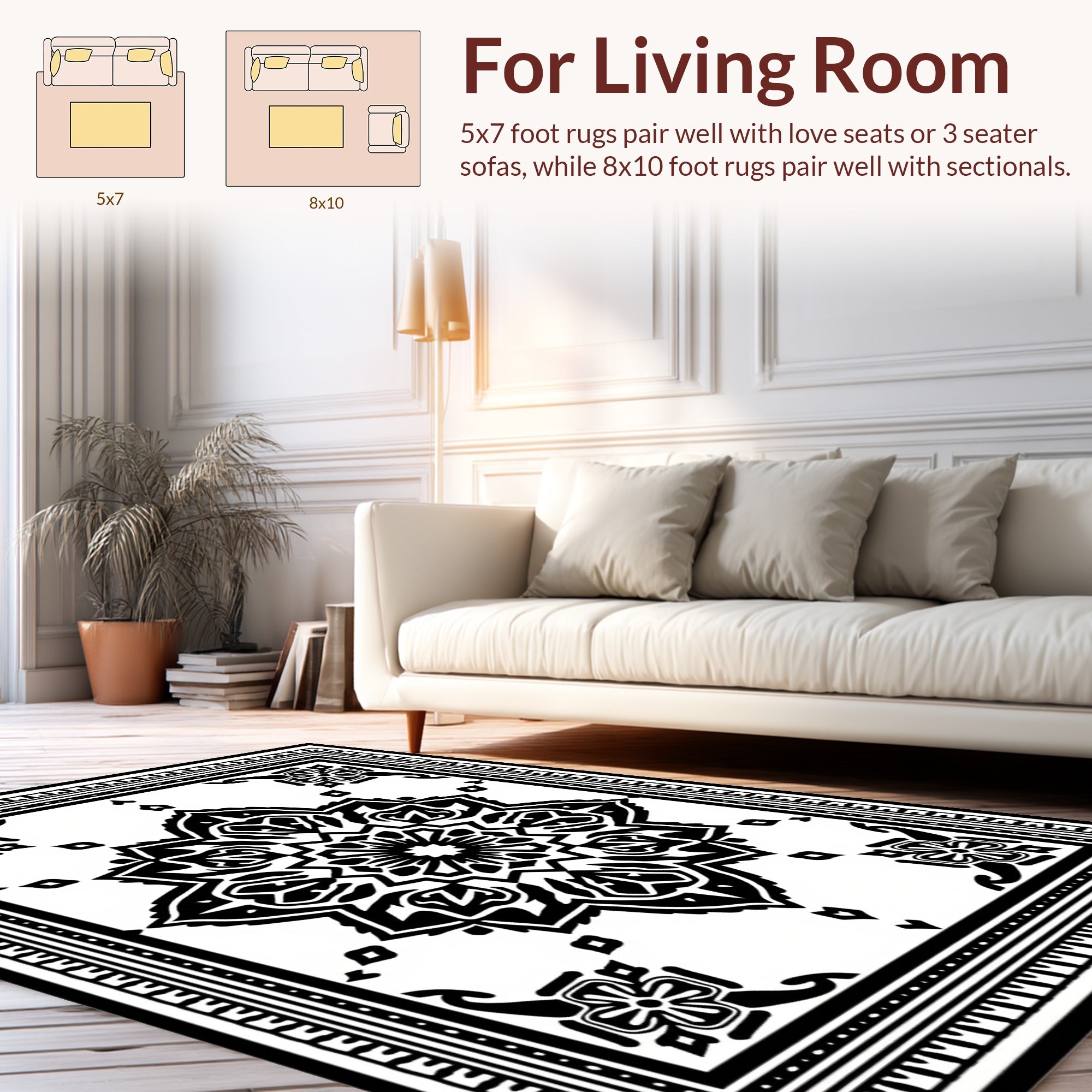 Intricate Geometric Mandala Pattern Rug