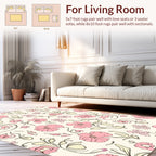 Pink Floral Swirl Pattern Rug