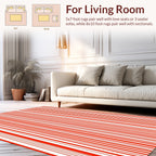 Red And White Vertical Stripe Design Rug