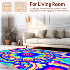 Vibrant Psychedelic Mandala Pattern Rug