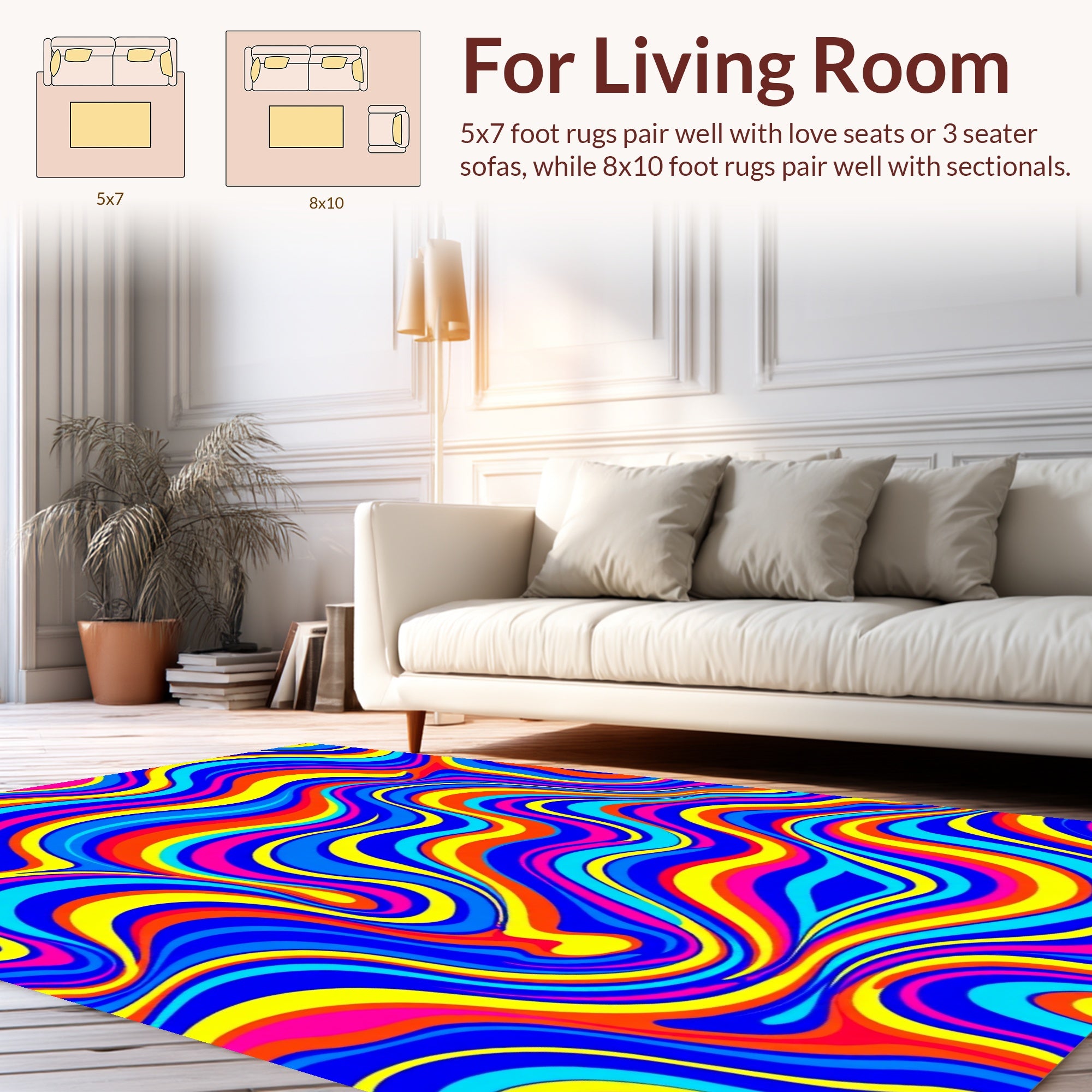 Vibrant Swirls Pattern Rug