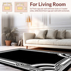 Art Deco Geometric Black and White Frame Rug
