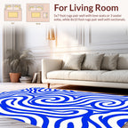 Classic Blue Swirl Abstract Pattern Rug