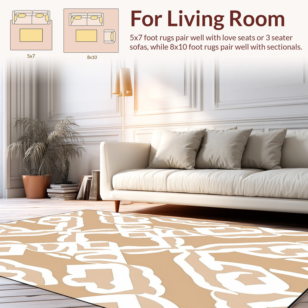 Symmetric Abstract Organic Pattern Rug