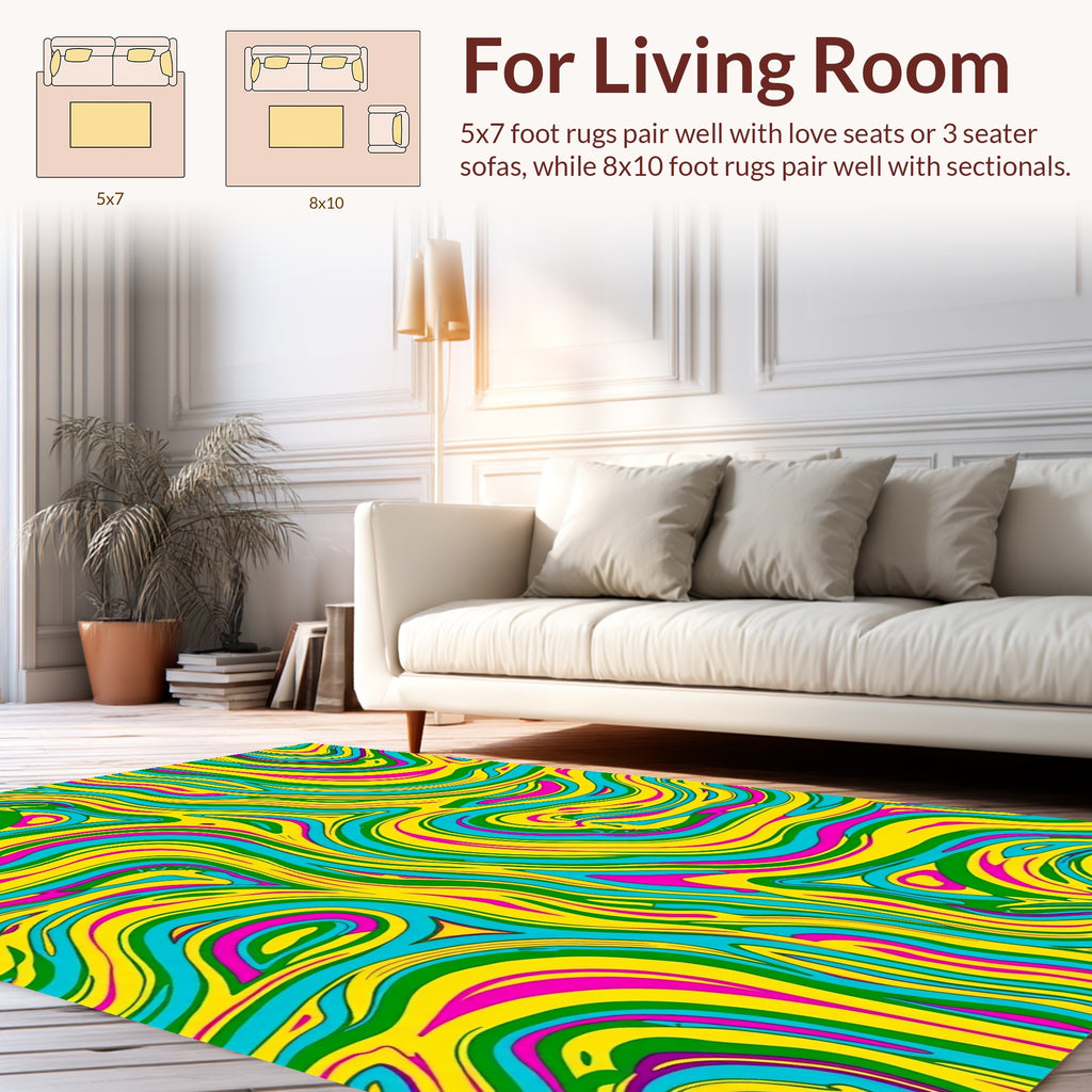 Vibrant Swirl Abstract Pattern Rug