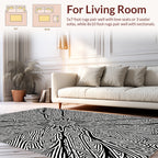 Abstract Black White Symmetric Pattern Rug