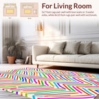 Multi Color Wavy Stripe Pattern Rug