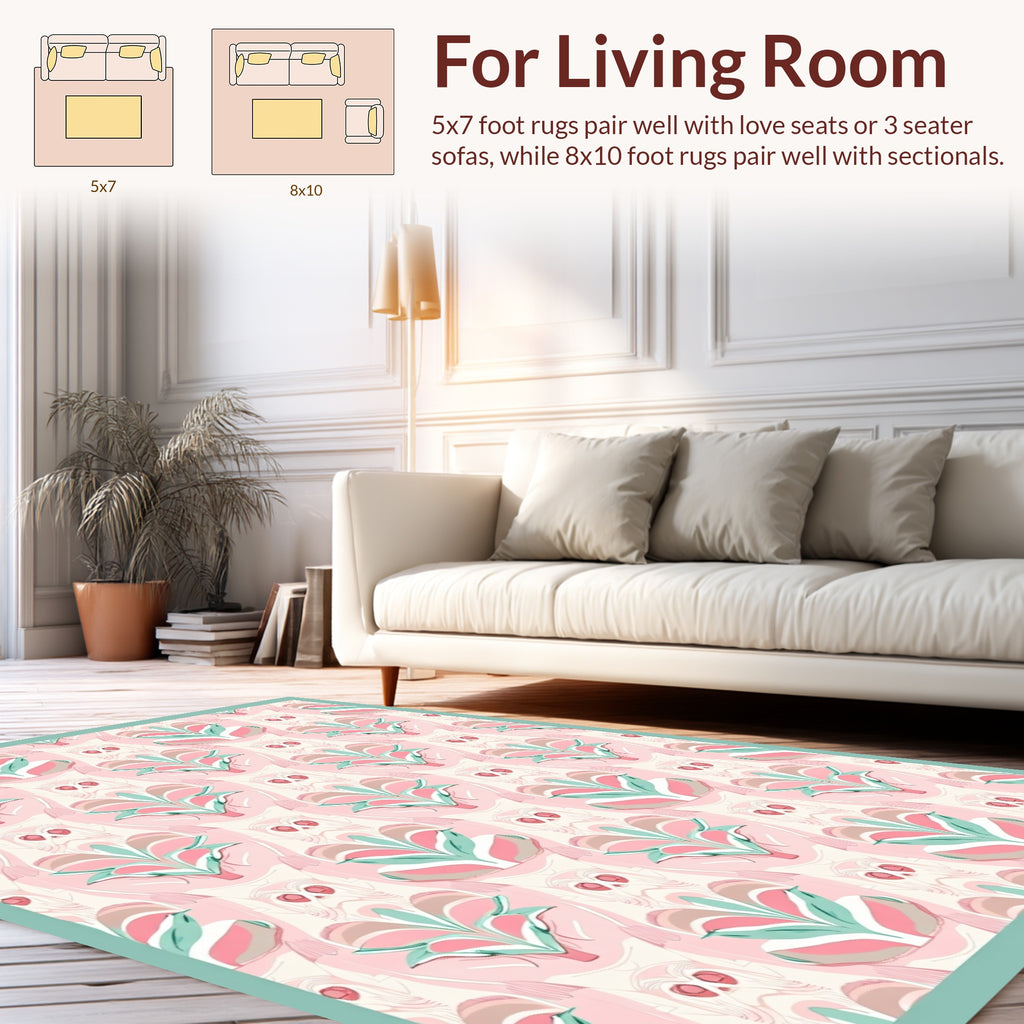 Art Deco Owl Floral Pattern Rug