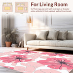 Sweet Pink Floral Sketch Rug