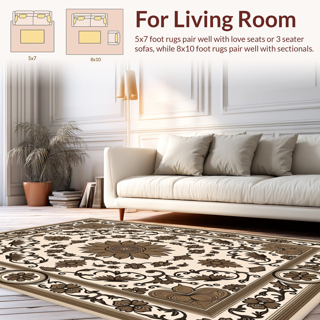 Intricate Floral Vine Symmetry Rug