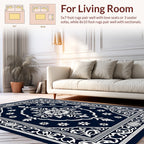 Classic White Floral Medallion Rug