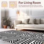 Bold Abstract Geometric Lines Pattern Rug