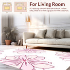 Delicate Pink Floral Pattern Rug