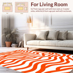 Abstract Orange Wavy Lines Design Rug