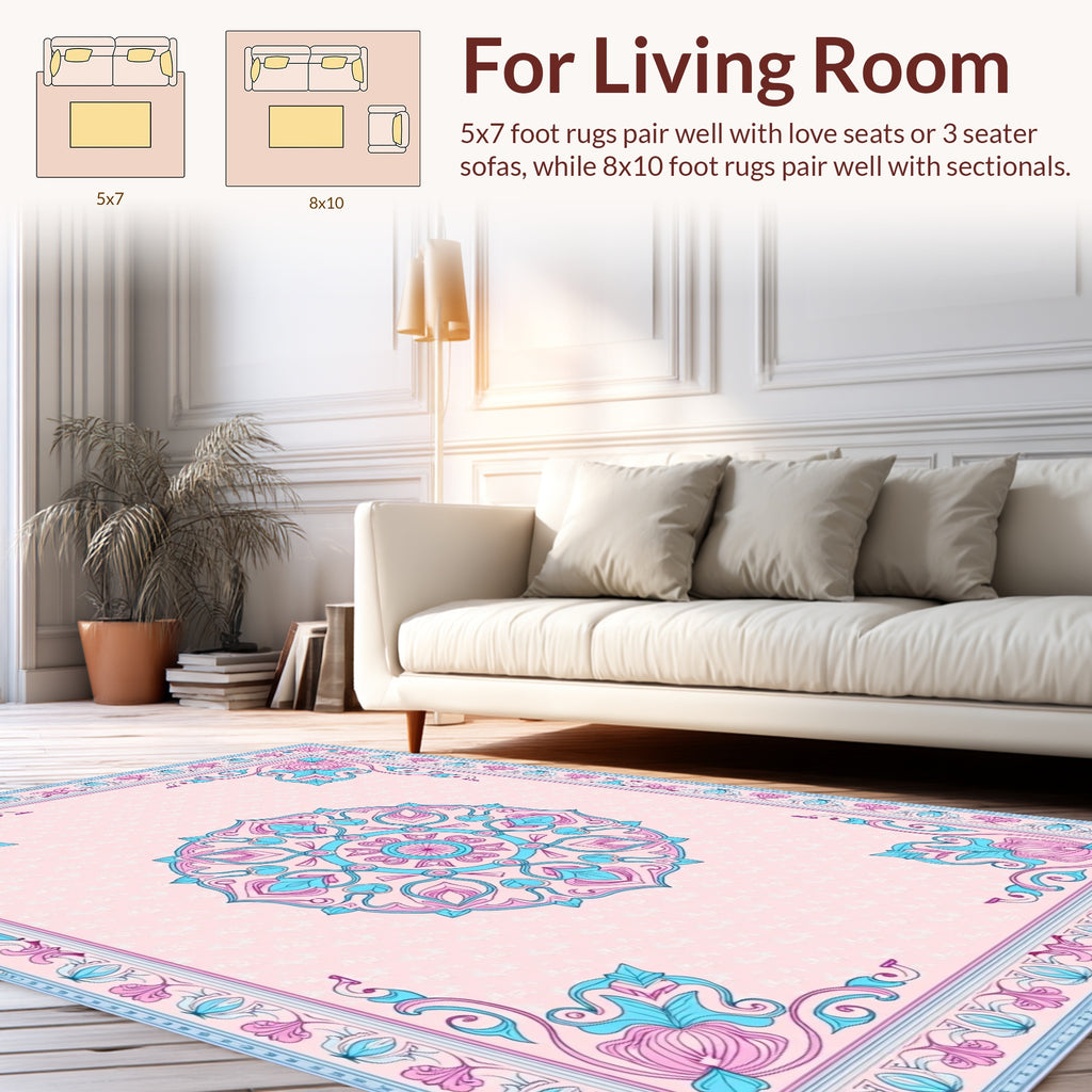 Mandala floral pastel intricate Rug