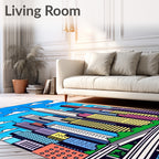 Colorful Metropolis Skyscraper Skyline Rug