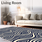 Abstract Wavy Dot Pattern Design Rug