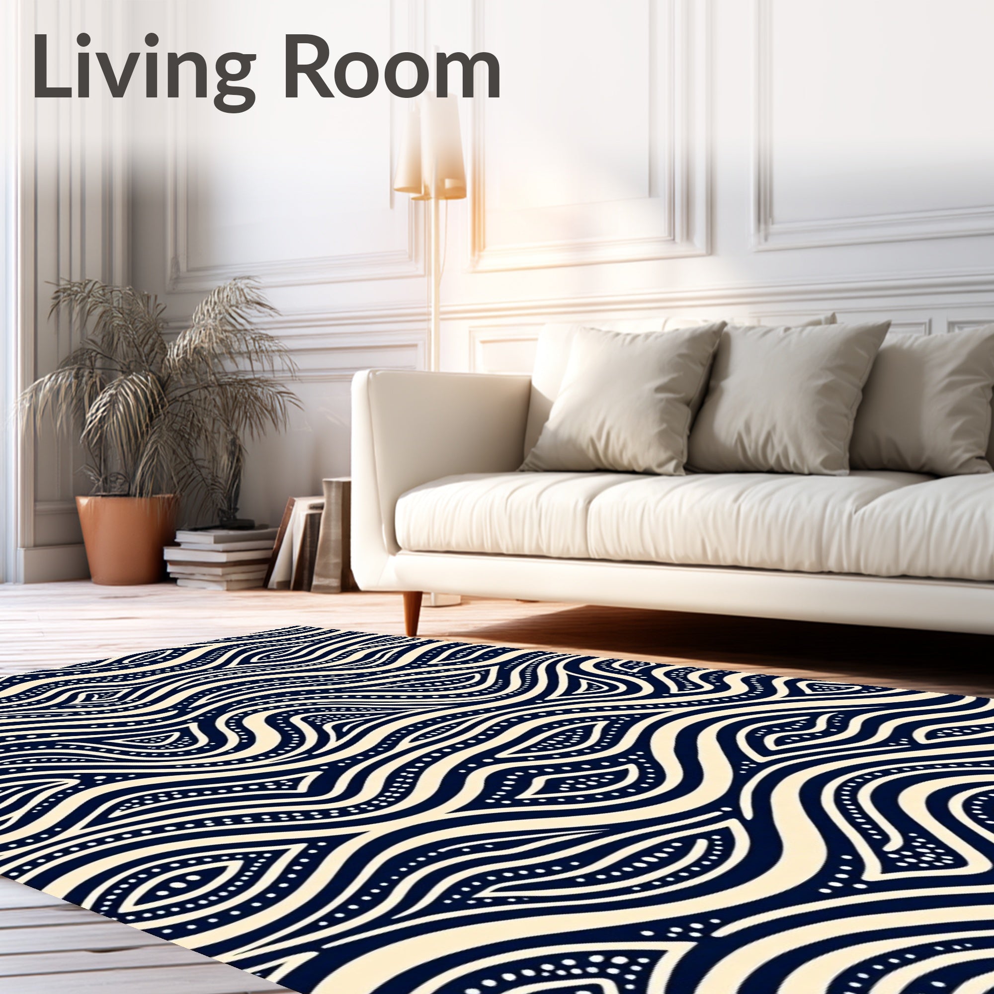 Abstract Wavy Dot Pattern Design Rug