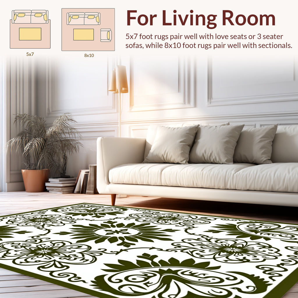 Elegant Floral Medallion Pattern Rug